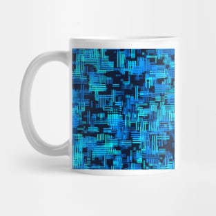 Random Crosshatch Pattern in Shades of Blue Mug